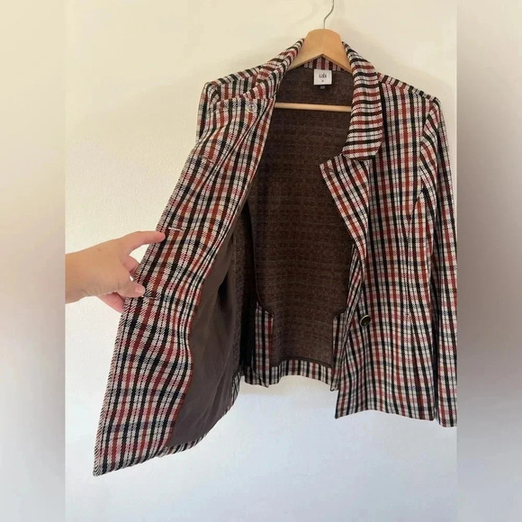 CAbi Jazzy Plaid Double Breasted Blazer & Kick Flare Cropped Ankle Pants Set - Picture 7 of 16